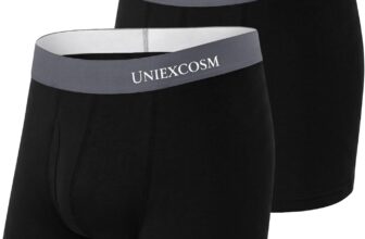 Uniexcosm Mens Boxers Cotton Trunks Multipack, 95% Cotton Boxer Shorts for Men, Soft Breathable Mens Underwear with Elastic Waistband, Black Boxer Briefs