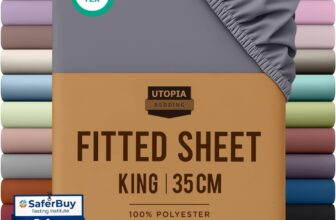 Utopia Bedding Fitted Sheet King, Grey – Deep Pocket 14 inch (35 cm) – Easy Care – OEKO-TEX Certified – Soft Brushed Microfibre Fabric – Shrinkage and Fade Resistant – Bottom Sheet