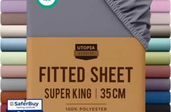 Utopia Bedding Fitted Sheet Super King, Grey – Deep Pocket 14 inch (35 cm) – Easy Care – OEKO-TEX Certified – Soft Brushed Microfibre Fabric – Shrinkage and Fade Resistant – Bottom Sheet