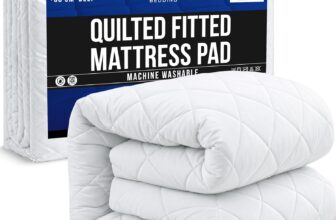 Utopia Bedding Quilted Mattress Topper King Bed, Mattress Protector, Cover Quilted Pad Soft Breathable, Deep Fitted Elastic, King 150 x 200 38 cm, White