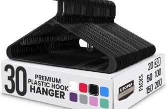 Utopia Home Plastic Hangers 30 Pack, Black Coat Hangers, Slim Space Saving Non-Slip Hook Hanger for Clothes, Durable Lightweight Hanger for Shirts, Jackets, Trousers