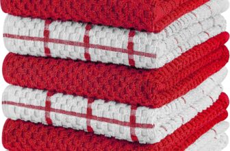 Utopia Towels – 6 Kitchen Towels Set – 38 x 64 cm – 100% Ring Spun Cotton Super Soft and Absorbent Dish Towels, Tea Towels and Bar Towels (Red)