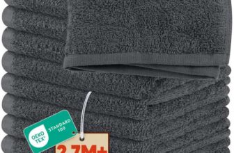 Utopia Towels Cotton Washcloths Set – 100% Ring Spun Cotton in Grey x12