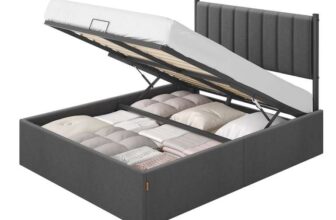 VASAGLE 135 x 190 cm Double bed frame with lift up storage and easy assembly With Code