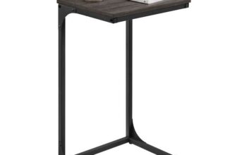 VASAGLE C-Shaped Side Table with Metal Frame