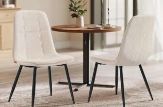 VASAGLE Dining Chairs Set of 2 Cream White