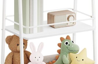 VASAGLE LILEA Collection – Storage Trolley with Fabric Basket, 3-Tier Rolling Trolley on Wheels, with Shelves, for Living Room, Bedroom, Kitchen, Cloud White and Camel Brown LRC001WB01