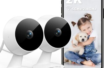 VISION WELL 2-Pack 2K Security Camera Indoor Outdoor, Mini Plug-in Smart CCTV Camera, No Monthly Fee, Pet & Baby Monitor, Night Vision, IP65, SD/Cloud