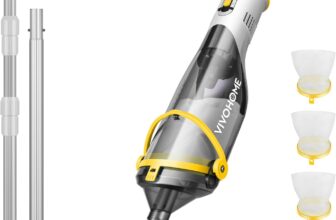 VIVOHOME Cordless Pool Vacuum Cleaner with 70LPM Strong Suction Includes Aluminum Pole, Rechargeable Batteries and 4 Filter Bags for Hot Tub, Inflatable Spas and Pools
