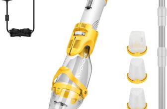VIVOHOME Cordless Pool Vacuum Cleaner with 72LPM Strong Suction Includes Aluminum Pole, Rechargeable Batteries and 4 Filter Bags 2.6L for Hot Tub, Inflatable Spas and Pools