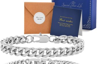VNOX 2 Pcs Chain Bracelet Set for Men – Mens Bracelet Sturdy Stainless Steel Curb Width Cuban Link Chain Bracelet Set for Men,7.5/8.3/9.06 Inches