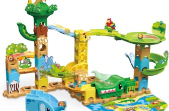 VTech Marble Rush Safari Slides, Construction Set for Kids, 58 Building Pieces & 6 Marbles, Includes 3 Animal Friends, Suitable for Ages 3, 4, 5 Years, English Version
