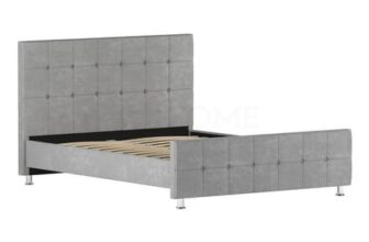 Valentina King Size Velvet Bed, Light Grey