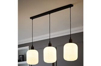 ValueLights Emery Frosted Swirl Matte Black 3 Drop Diner Ceiling Light