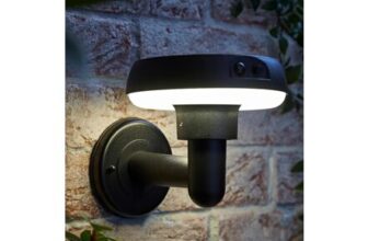 ValueLights LED Matt Black Solar Wall Light