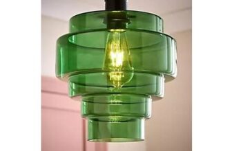 ValueLights Lane 5 Tier Green Glass Easy Fit Lamp Shade
