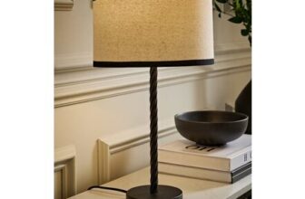 ValueLights Maura Twist Black Table Lamp with Trim Shade