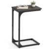 Vasagle C-Shaped Side Table, Bedside Sofa Coffee side Table, Metal Frame, Industrial – Black or Grey