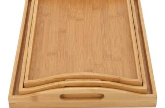Vencier Bamboo Serving Trays – Set of 3