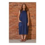 Venerdi Blu Contrast Crush Pocket Dress