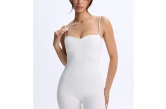 Vera Modal Sweetheart-Neck Low-Back Unitard in White