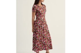 Veronica Short Sleeve Midi Dress in GOTS-Certified Organic Cotton