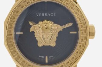 Versace Black & Gold Tone Medusa Deco Watch
