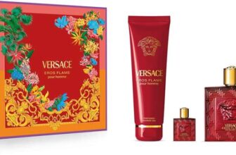 Versace Eros Flame Gift Set (Eau de parfum 100ml Mini EDP 5ml Shower gel 150ml) with code via APP (£48.33 website code HOTDEAL)