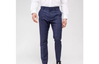 Very Man Check Suit Trousers – Navy