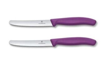 Victorinox Swiss Classic Serrated Bread Knife, 11 Cm, Violet, 2-Pack