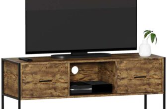 Vida Designs Brooklyn 2 Drawer TV Unit Stand Cabinet Entertainment Unit Dark Wood D40 x L123 x H50 CM