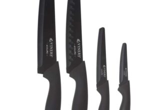 Viners Assure 4 Piece Knife Set Stainless Steel Blades with Squared Tips for Safety