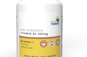 VitaThrive Vitamin B1 100mg Tablets High Strength Thiamine Supplement for Energy Metabolism, Nervous System Function & Daily Wellness Support Vegan Tablets 90 Tablets