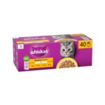 WHISKAS 1 POULTRY Feasts Wet Cat Food Pouches in Jelly 40 X 85g
