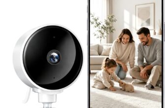 WOLFANG 1080P Indoor Security Camera, Mini WiFi CCTV Camera/pet Camera for Home Security, Night Vision, Motion Detection, Two Way Audio, 2.4G WiFi, SD & Cloud Storage, Alarm Alert