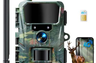 WOLFANG 4G LTE Wildlife Camera, 2K 48MP Cellular Trail Camera, App Control, Super Night Vision, 2 TFT Display, 0.2s Trigger, Waterproof