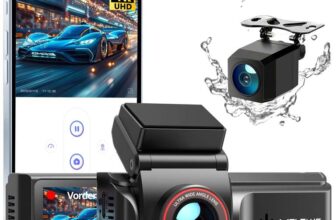 WOLFANG 4K Front & Rear WiFi Dash Cam, Dual Car Camera, 3 IPS, Super Night Vision, Loop Recording, G-Sensor, 170 Wide Angle, Parking Guard