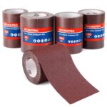 WORKPRO 4-Roll Sandpaper Roll Set, 93 mm x 5 m, 60/120/180/240 Grit, Aluminum Oxide Abrasive Sanding Paper