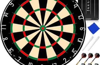 Wakefa Bristle Dart Boards for Adults, Steel Tip Dart Board Set, Professional Dartboard and Darts in Game Room Bar Office, Regulation Size High Grade Sisal Dartboards with 6 18g Metal Tip Darts