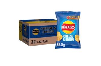 Walkers Cheese & Onion Crisps 32.5g (Case of 32)