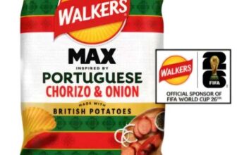 Walkers Max Portuguese Chorizo & Onion Sharing Crisps, 140g
