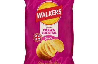 Walkers Prawn Cocktail Multipack Crisps 6 x 25g