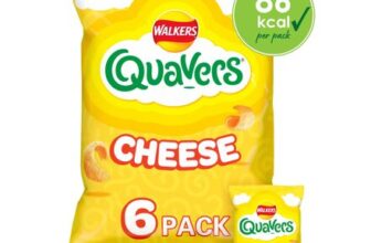 Walkers Quavers Snacks Cheese Multipack Crisps 6x16g