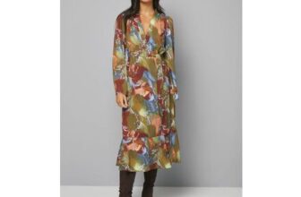 Wallis Abstract Print Wrap Midi Dress