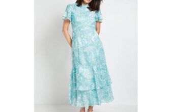 Wallis Floral Burn out Ruffle Midi Dress