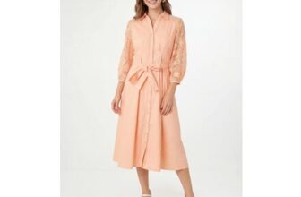 Wallis Petite Cotton Lace Belted Shirt Dress