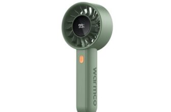 Warmco Portable Handheld Turbo Fan 5000mAh, 4-Speed Personal Mini Fan