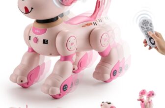 Warmiehomy Robot Puppy Toy for Kids Smart Robot Dog Voice Remote Control Toy with 17 Functions Sing & Dance,Interactive Touch & Follow Function Toys for 5 6 7 8-12 year old Birthday Gift Pink