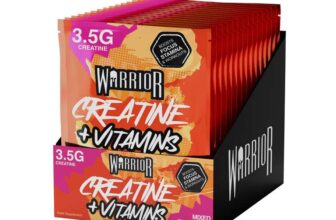 Warrior Creatine Plus Vitamins Sachets, Daily Wellness Drink Mix with 3.5g Creatine and Multivitamin Blend for Energy, Focus, Immunity
