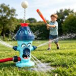 Water Sprinkler for Kids, Fire Hydrant Water Toy Hose Sprinkler Garden Spinning Sprinkler for Kid, Summer Outdoor Sprinkler Toys for Boy/Girls Gift 3-10 Years Old with Storage Bag (Blue)